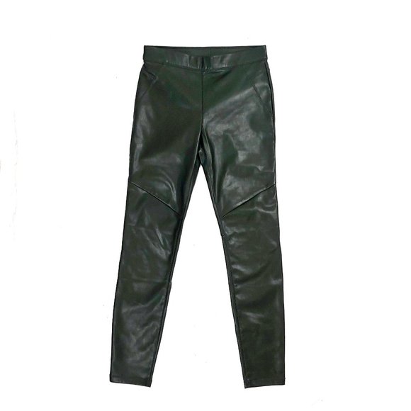 hunter green leather pants